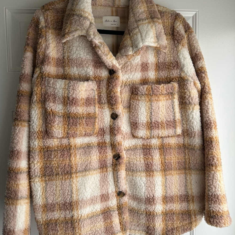 Active USA Plaid Sherpa Jacket